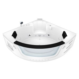 AquaVapore Eck-Whirlpool W05H-SC, 140x140cm, mit Handbrause und Nackenkissen.