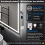 Aica Badspiegel 100x60 cm mit LED, Drehknopf, Wandschalter, Kaltweiß, dimmbar, Memory-Funktion.
