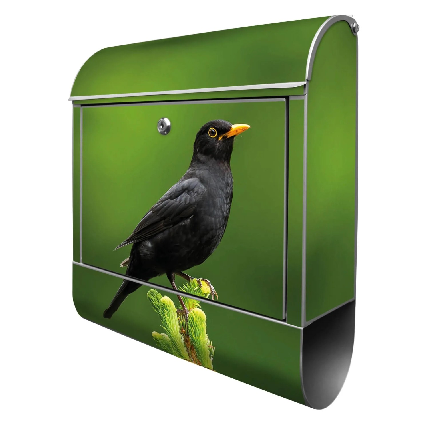 Banjado Design Briefkasten Silber Pulverbeschichtet 39x47x14cm 2 Schlüssel günstig online kaufen