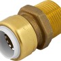 Steck-Übergangsnippel 33 mm aus Messing für sichere Rohrverbindungen.