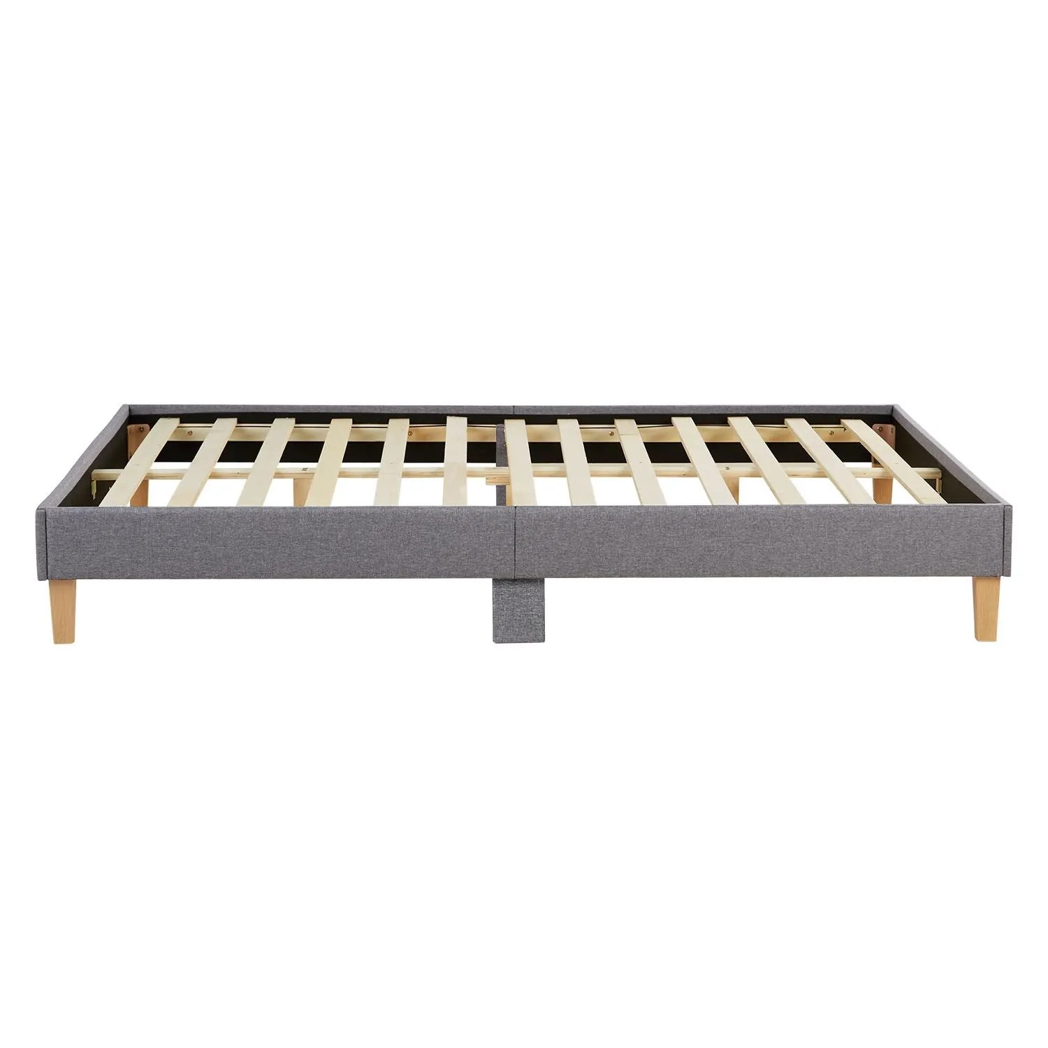 Homestyle4u Polsterbett mit Lattenrost 160x200 cm in Grau 1982