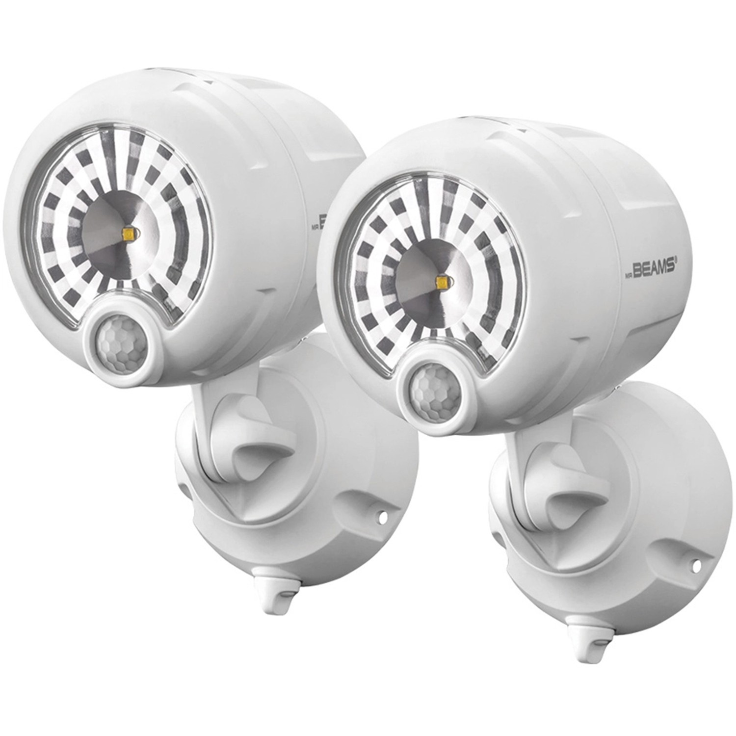 2er-Pack Mr. Beams LED-Außenstrahler MB360XT mit Bewegungsmelder, weiß.