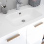 Pelipal Mineralmarmor-Waschbecken Quickset 923, 101 cm, weiß, mit Armaturbohrung und Überlauf.