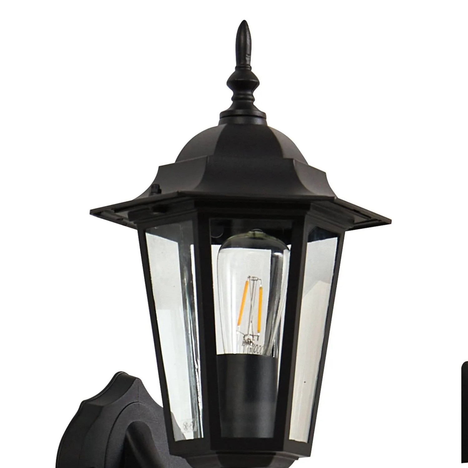 Schwarze Lindby LED Solar Laterne Sayata für den Außenbereich.