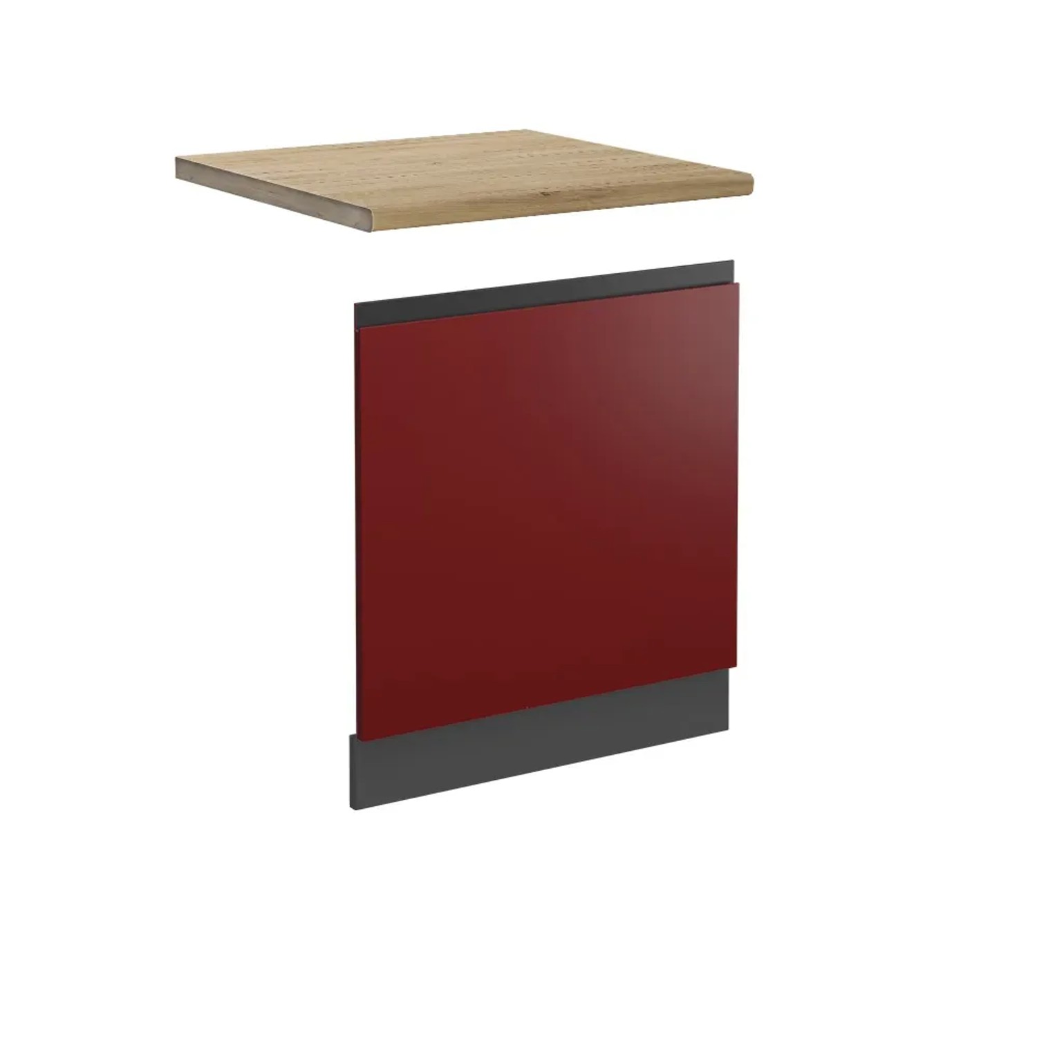 Vicco Frontblende R-Line Geschirrspüler Fronttür Rot/Anthrazit 60 cm AP Eiche mit Anthrazit Korpus