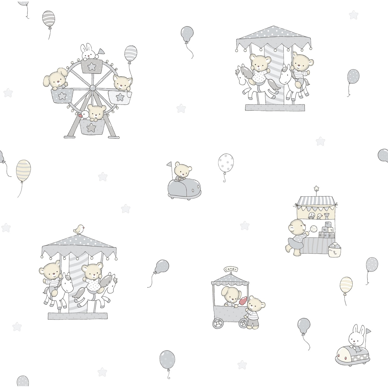 Sanders & Sanders Tapete Tiere Grau Und Weiß 53 Cm X 10 M - 640555 günstig online kaufen