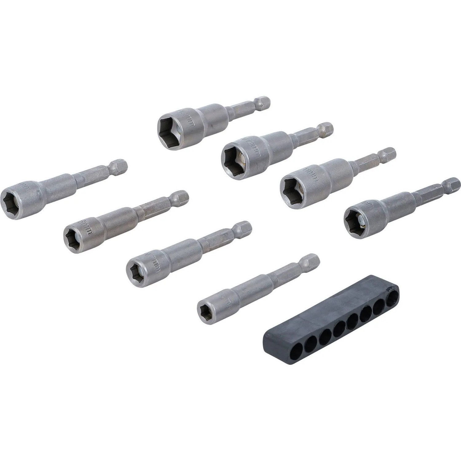 BGS Steckschlüssel Einsatz Satz Sechskant Antrieb Außensechskant 6 3 Mm  1 4 Zoll  SW 6 13 Mm 8Tlg  2758