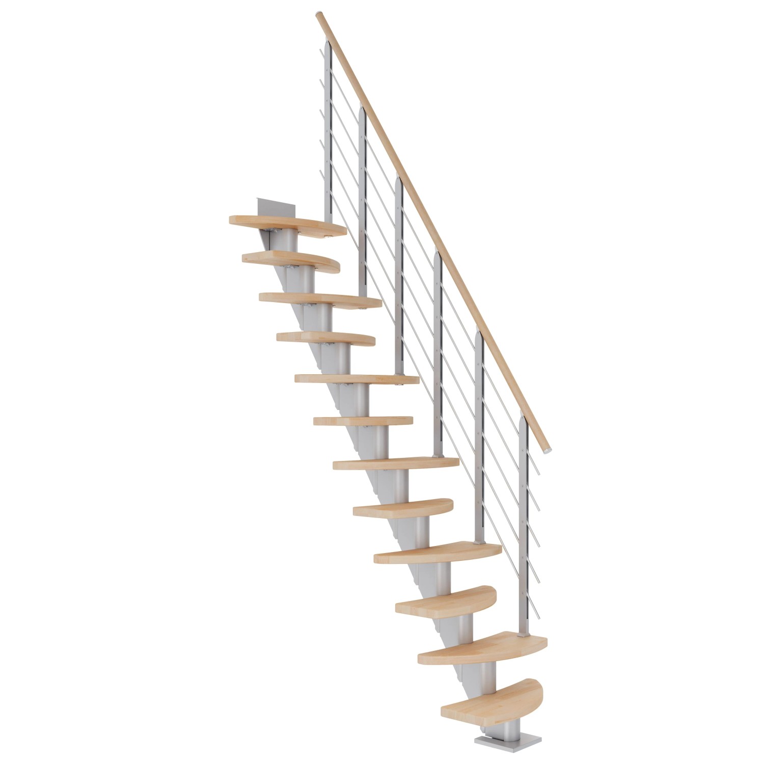 Dolle Mittelholmtreppe Berlin Buche Perlgrau GH bis 247 cm Variabel 64 cm F günstig online kaufen