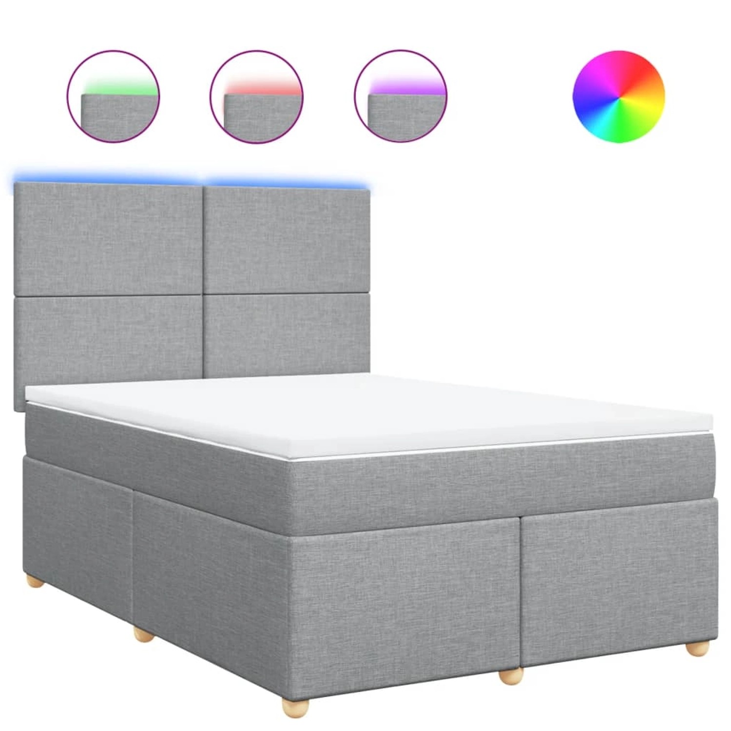 vidaXL Boxspringbett mit Matratze Hellgrau 160x200 cm Stoff 3293624 günstig online kaufen