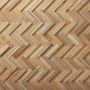 Rebel of Styles Holzverblender UltraWood Teak Herringbone, braune Wandverkleidung im Fischgrätmuster.