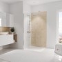 Schulte Duschrückwand DecoDesign Kalkstein-hell, 255x125 cm im Badezimmer.