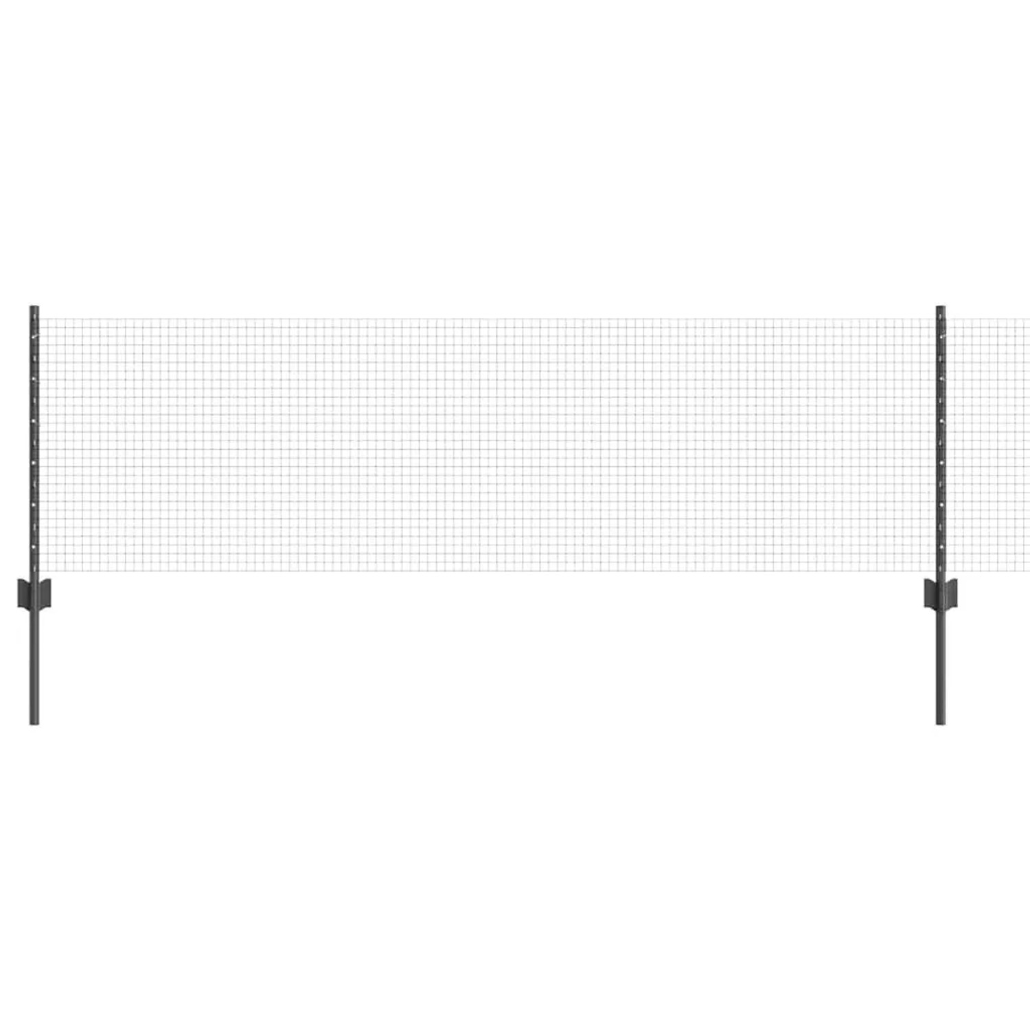 vidaXL Zaun mit Pfosten Grau 0,6 x 100 m Stahl und PVC 3336656