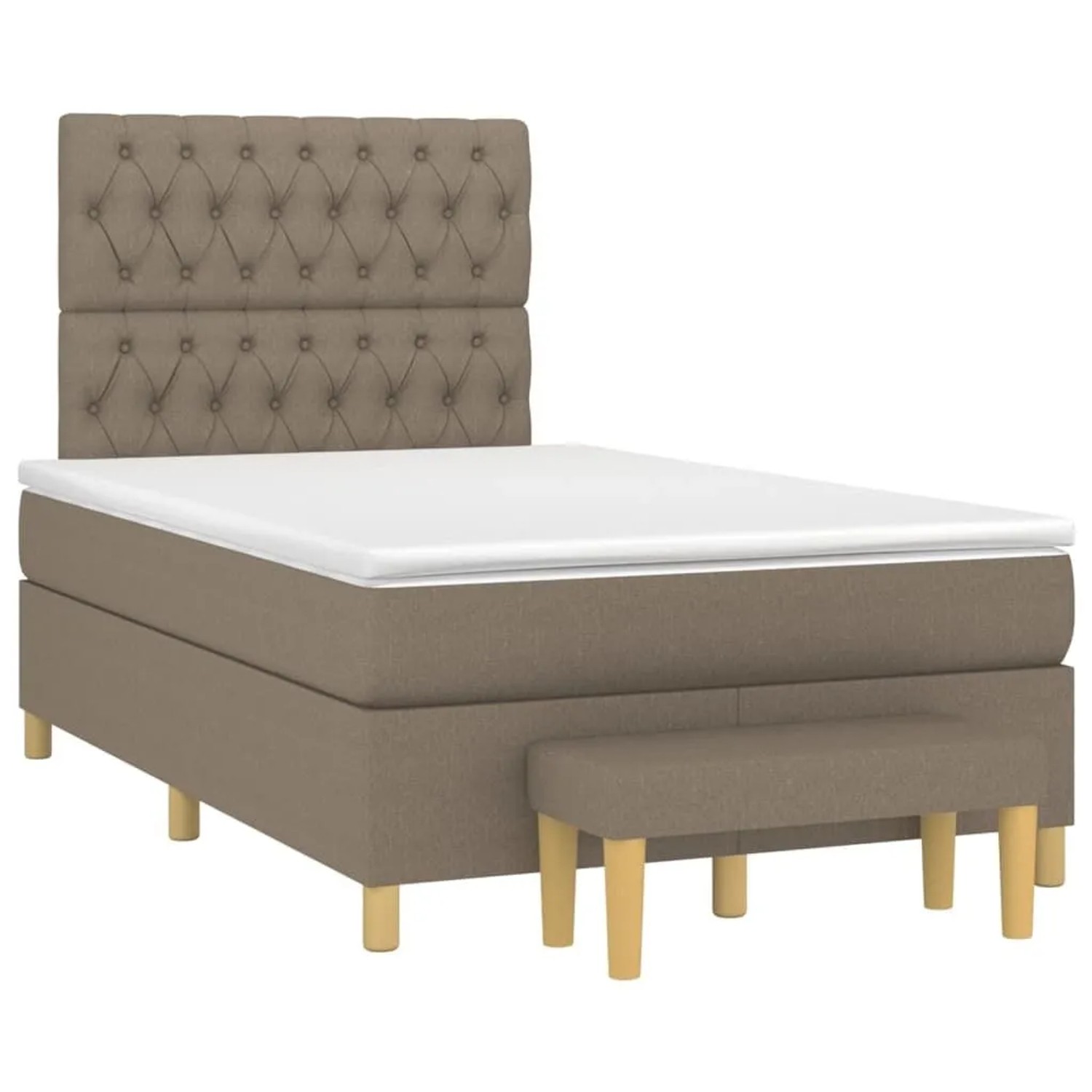 vidaXL Boxspringbett mit Matratze Taupe 120x200 cm Stoff 3137385 günstig online kaufen