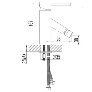 PaulGurkes Bidetarmatur Mischer Wasserhahn Bidet