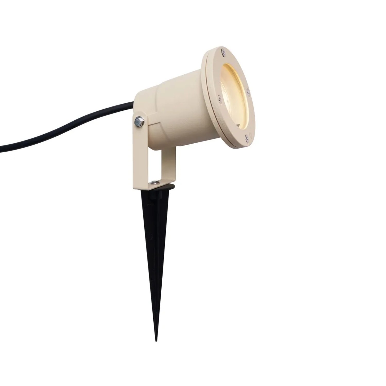 QAZQA Erdspießstrahler Beige GU10 50mm Verstellbar IP65 Inkl. Kabel und Stecker Basic