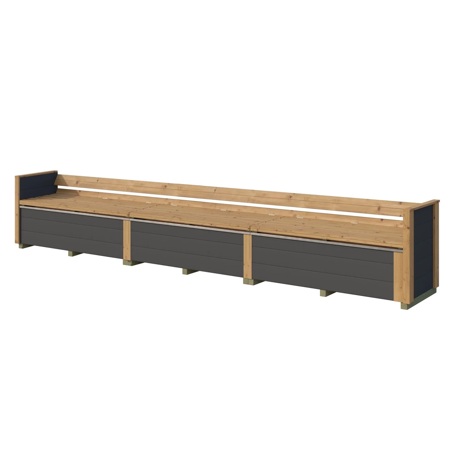 Weka Sitztruhe Killarney 300 cm Anthrazit-Eiche