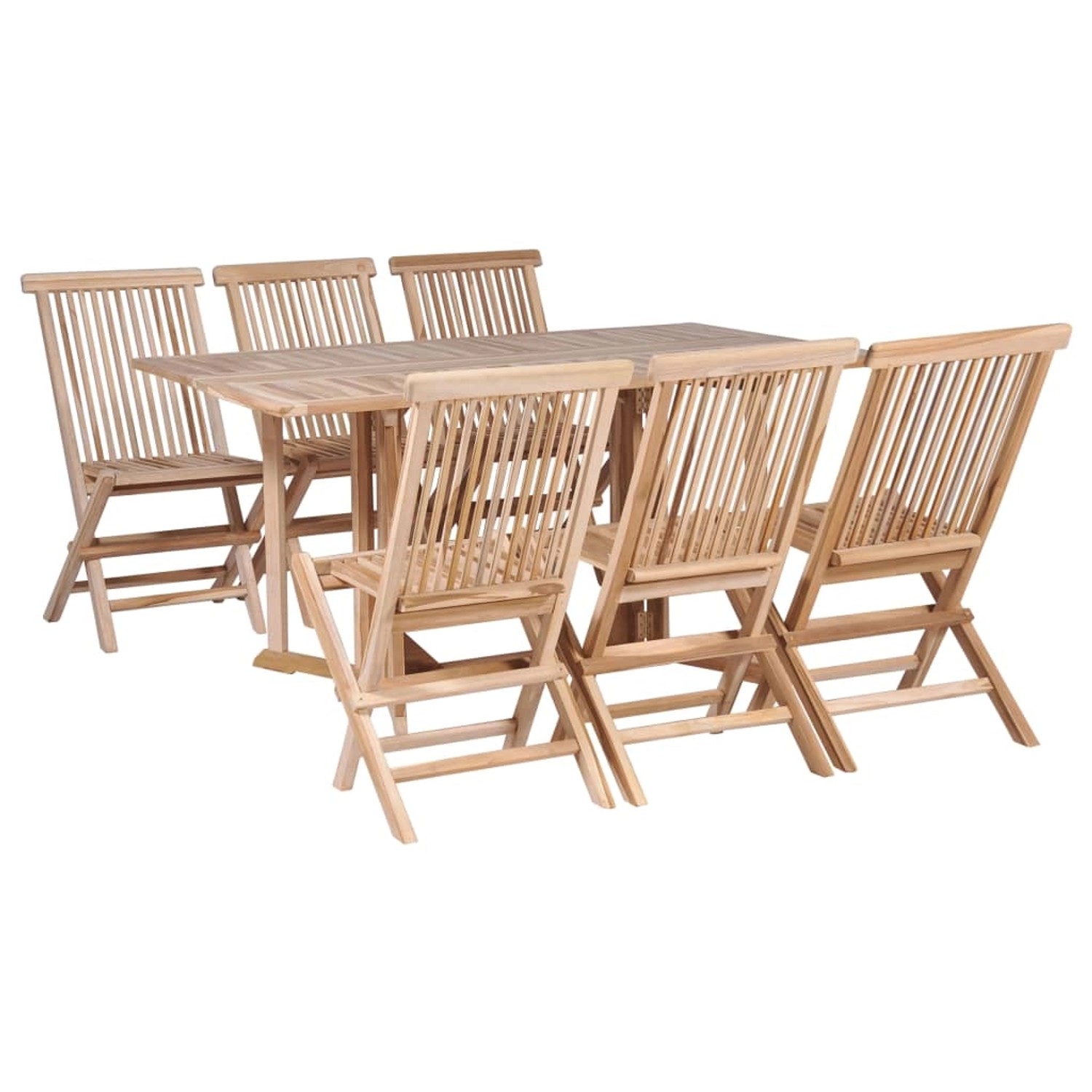 vidaXL 7-Tlg Garten-Essgruppe Klappbar Massivholz Teak 44661 günstig online kaufen