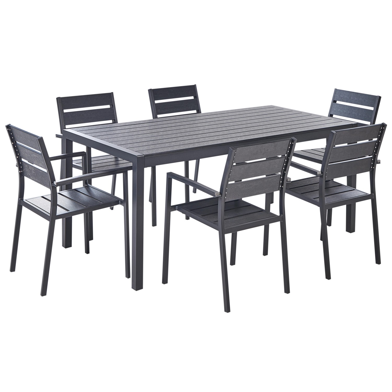 Beliani Gartentisch Set VERNIO Schwarz