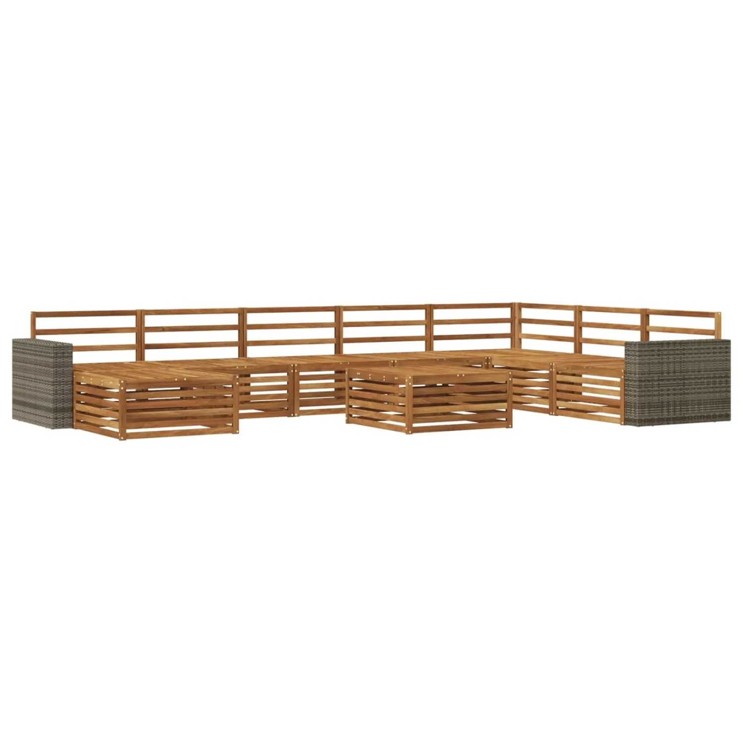 vidaXL Outdoor-Sofagarnitur 9 Stk Natur Massivholz Akazie 3383757