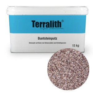 Terralith Buntsteinputz Mosaikputz, 1mm, 15kg, beige-braun. Dekorativer Wandputz für Innen & Außen.