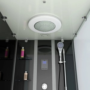 AcquaVapore Duschtempel 180x90 mit Regendusche, Handbrause und Bedienfeld.