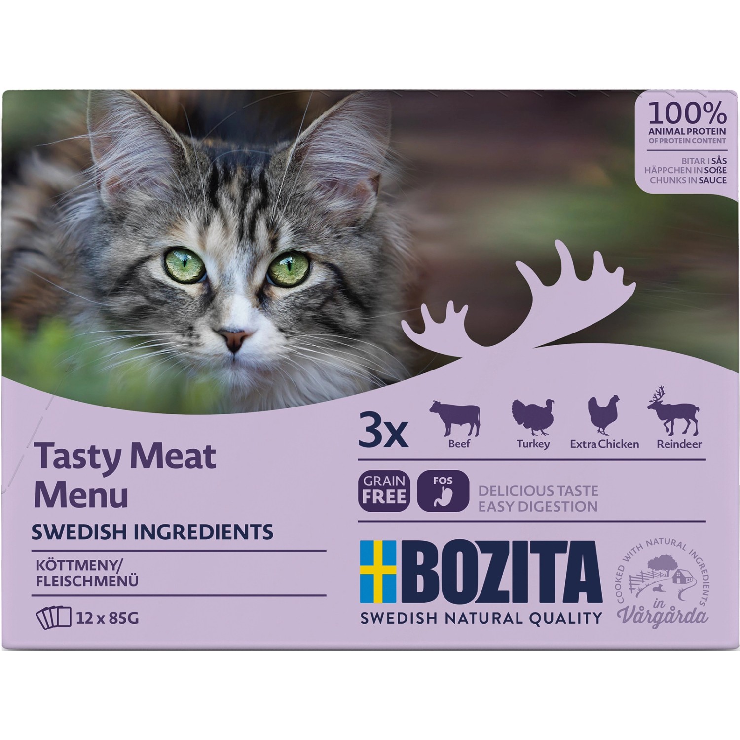 Bozita Katzen-Nassfutter Multibox Fleischmenü 12 x 85 g