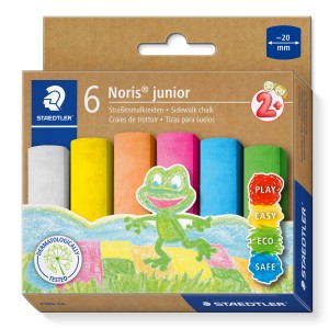 Staedtler Noris Junior Straßenmalkreide, 6-teiliges Set in verschiedenen Farben.