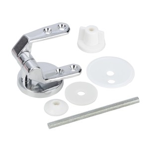 Wenko WC-Befestigungsset aus Metall für Holz/Polymer, 12-teilig, zur Montage von WC-Sitzen.