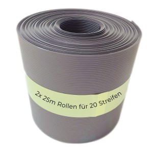 Rolle Novatool Sichtschutzstreifen, grau, gerillt, für Doppelstabmattenzaun.