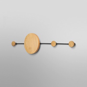 Ledvance Wandlampe Decor Perchero Schwarz, 80 cm, mit Kleiderhaken und indirektem Licht.