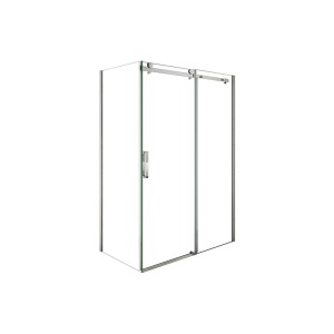 Duschparadies Duschkabine 120x90cm Höhe 195cm Schiebetür x Seitenwand 8mm ESG Nano Glas Dusche Duschabtrennung Hochglanz Verchromt