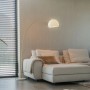 QAZQA Moderne Bogenlampe Messing mit Weißem Schirm Arc Basic_2