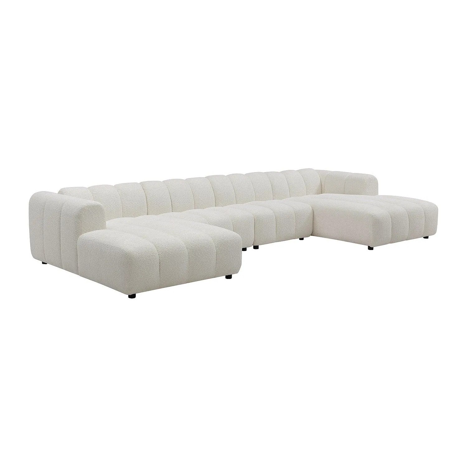 Vente-unique Modulierbares Sofa Jutini Gebrochenes Weiß 414 cm