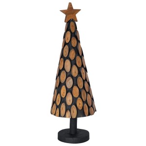 vidaXL Weihnachtsbaum mit Ständer Braun 90 cm Massivholz Teak 42017944