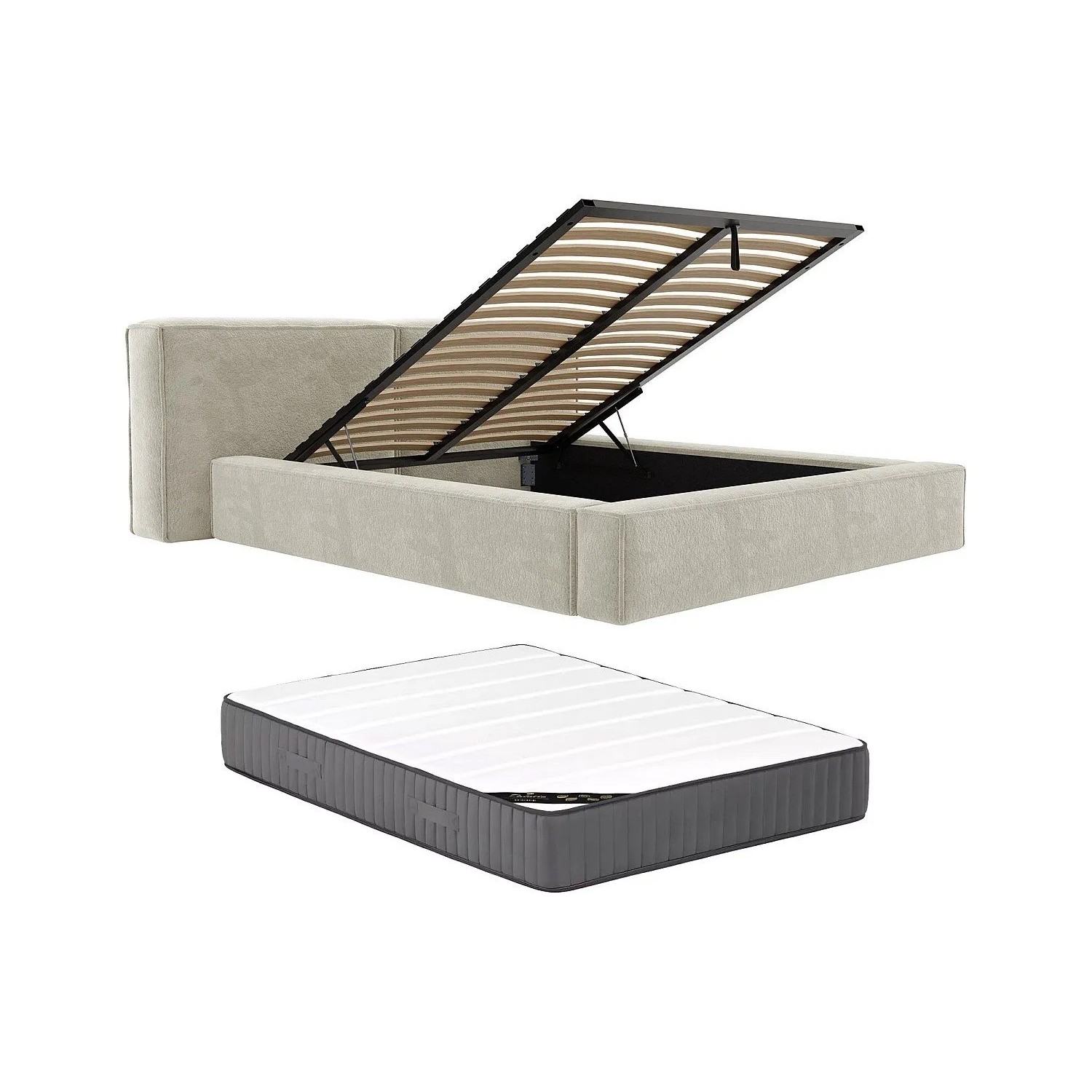 Vente-unique Bett Mit Bettkasten Timano Beige 206 cm