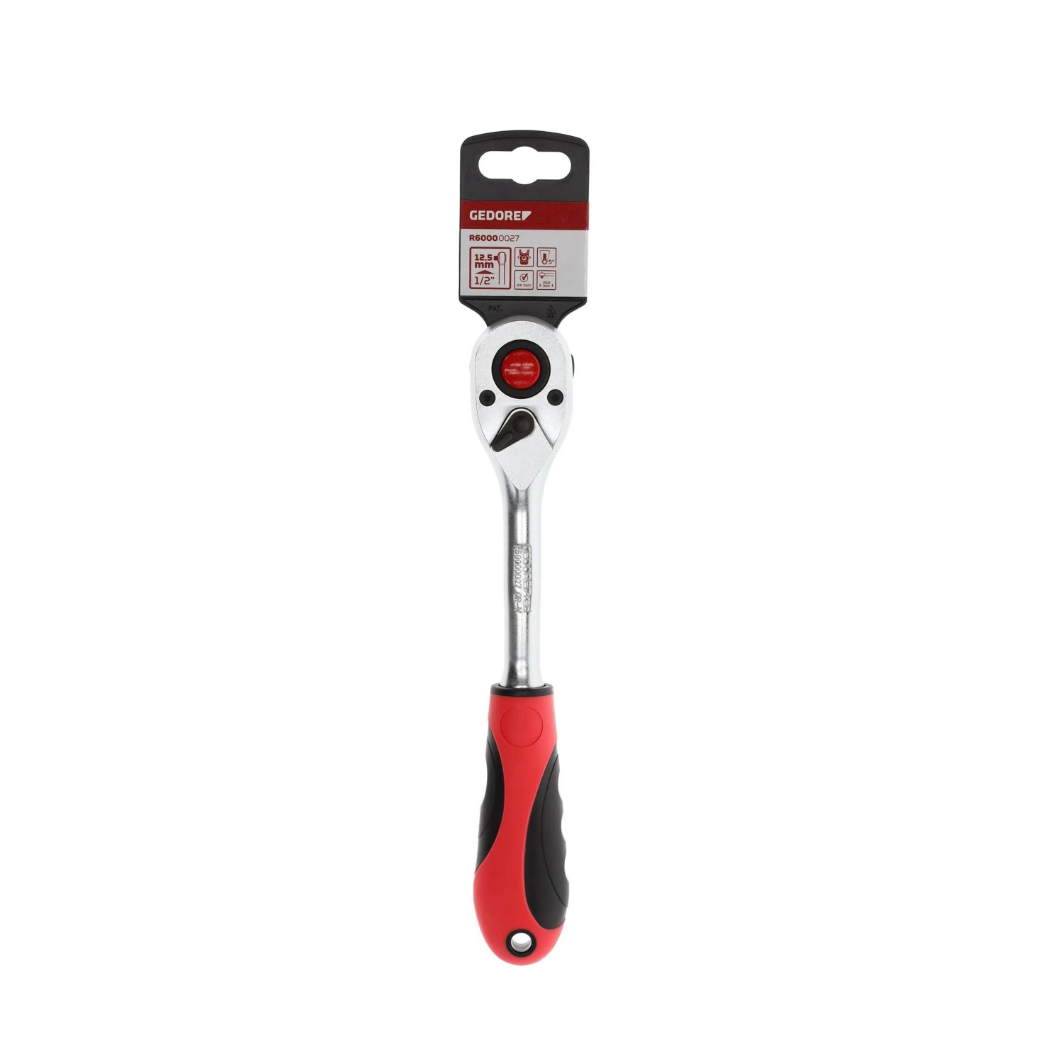 Gedore Umschaltknarre R60000027, 12,5 mm (1/2 Zoll) mit ergonomischem Griff.