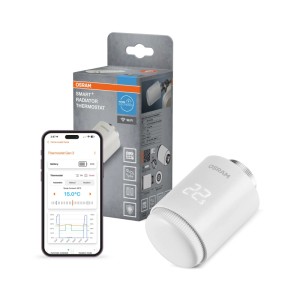 Osram Heizkörperthermostat Smart Wifi Thermostat Weiß 9,5 cm x 6 cm