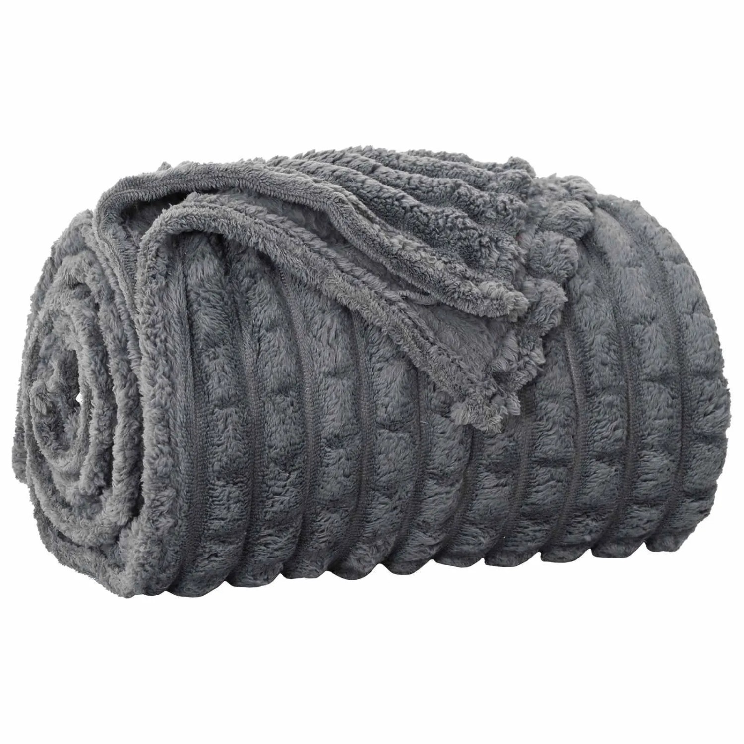 vidaXL Überwurfdecke Dunkelgrau 240 x 220 cm Fleece 42016919