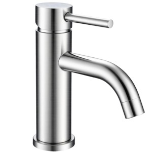 AICA Wasserhahn Silber Bad Niedriger Waschtischarmatur Waschbecken Armaturen 304 Edelstahl Einhebelmischer Mischbatterie