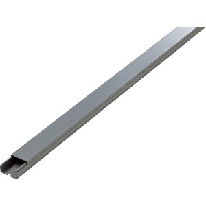 Silberner Kabelkanal, 30x15 mm, 2 m Länge, zur Kabelverlegung im Innenbereich.