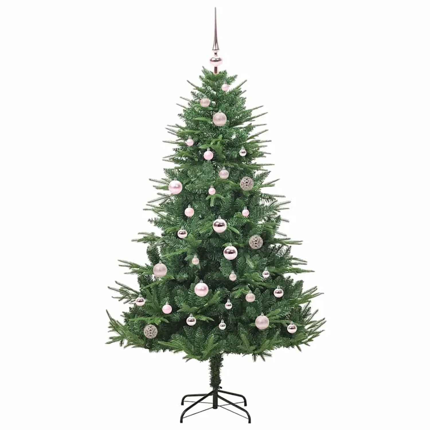 vidaXL Künstlicher Vorbeleuchteter Weihnachtsbaum mit Kugelset Grün 3395337