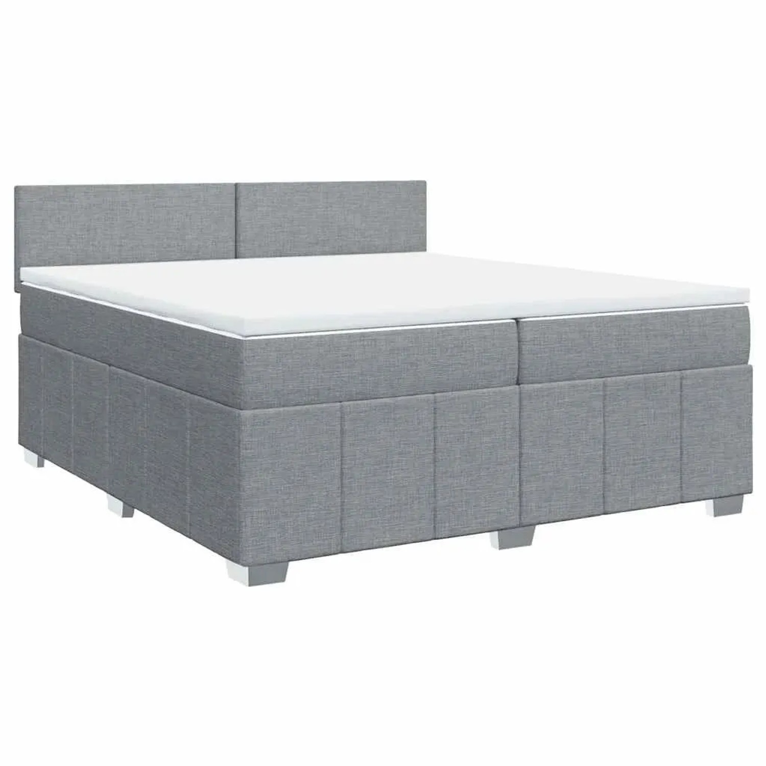vidaXL Boxspringbett mit Matratze Hellgrau 200x200 cm Stoff 3289468 günstig online kaufen
