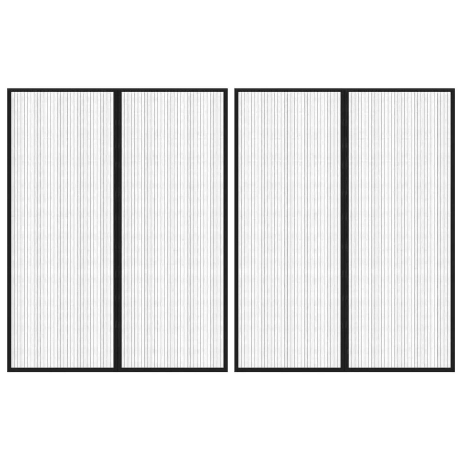 vidaXL Fliegengitter-Türvorhänge 2 Stk Magnet Schwarz 230x160 cm 314690