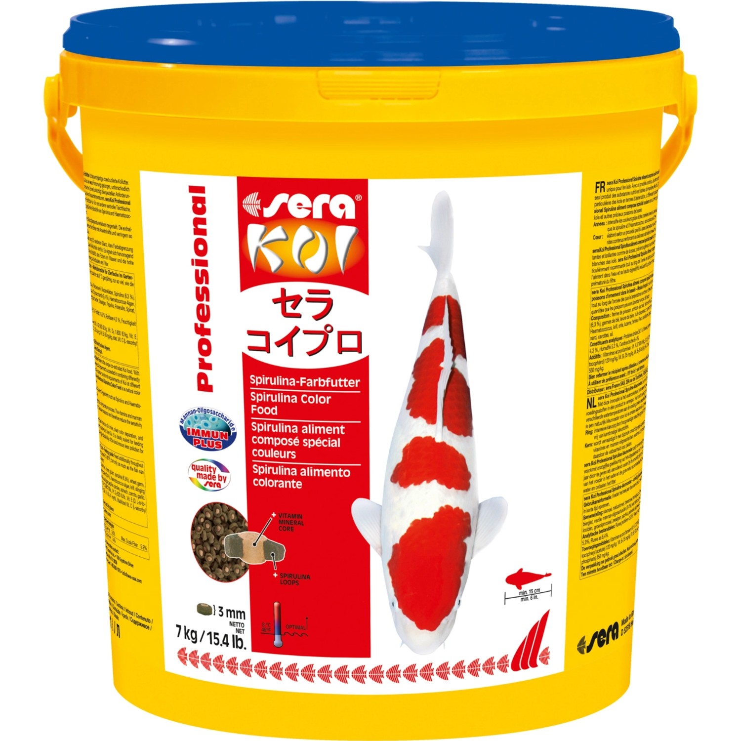 Sera TeichFischfutter Koi Professional SpirulinaFarbfutter 7 kg