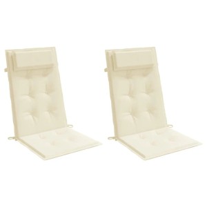 vidaXL Hochlehner-Auflagen 2 Stk Creme Oxford-Gewebe 361880