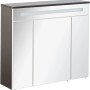Fackelmann Spiegelschrank Kara, anthrazit, 80 cm breit, mit Beleuchtung und Softclose-Türen.