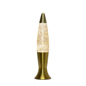 EASYLIGHT Lavalampe Gold Gold Glitter 40 cm Hoch mit Leuchtmittel Roxy