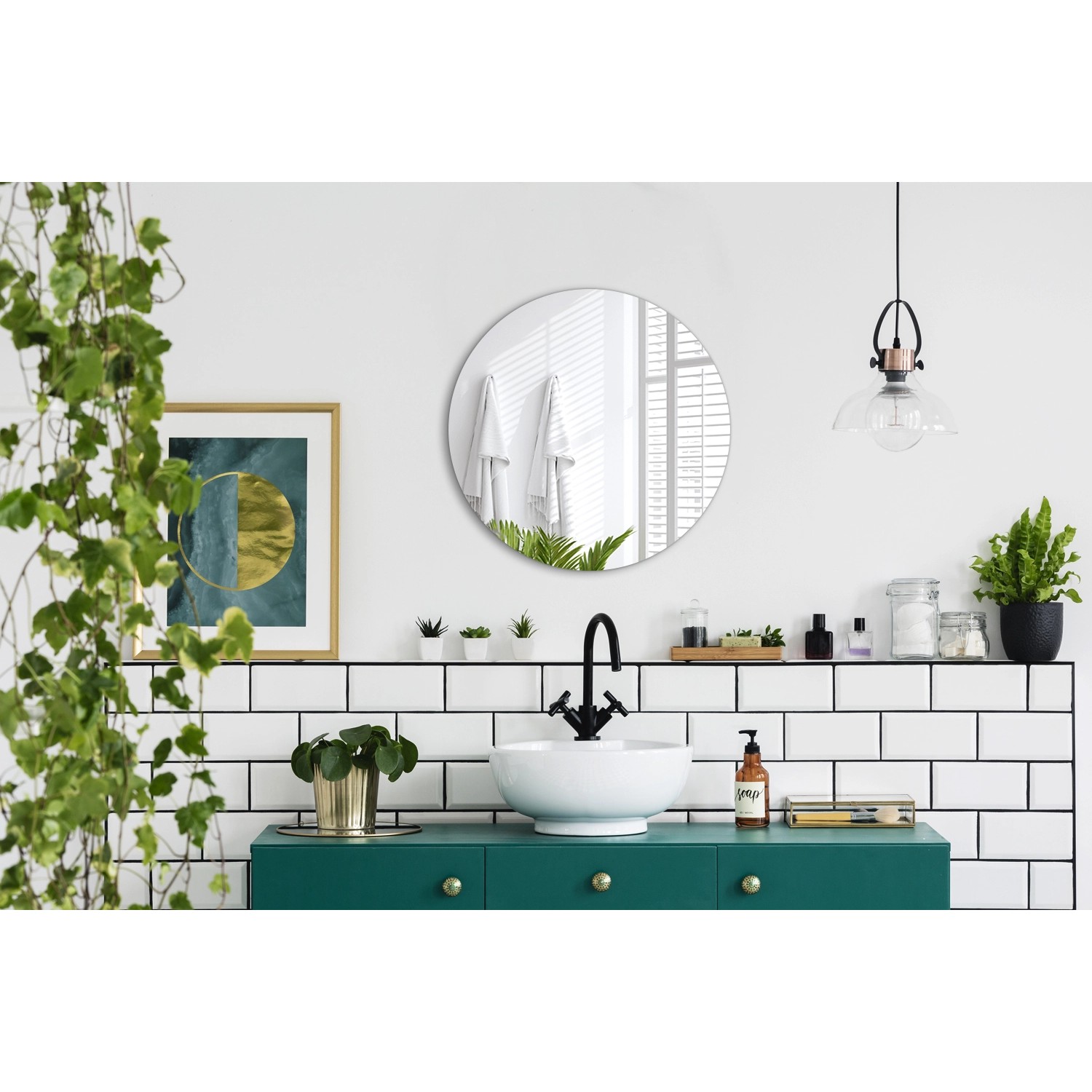 Tulup Wandspiegel Spiegel Rund Ø40 cm Design Spiegel Rund Kleiner Wandspiegel Rund Runder Spiegel Badezimmer_6