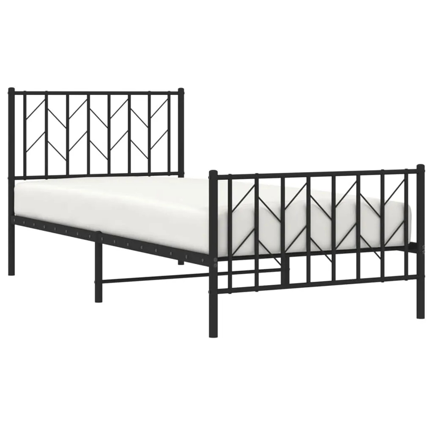 vidaXL Bettgestell mit Kopfteil und Fußteil Metall Schwarz 90x190 cm 374447 günstig online kaufen