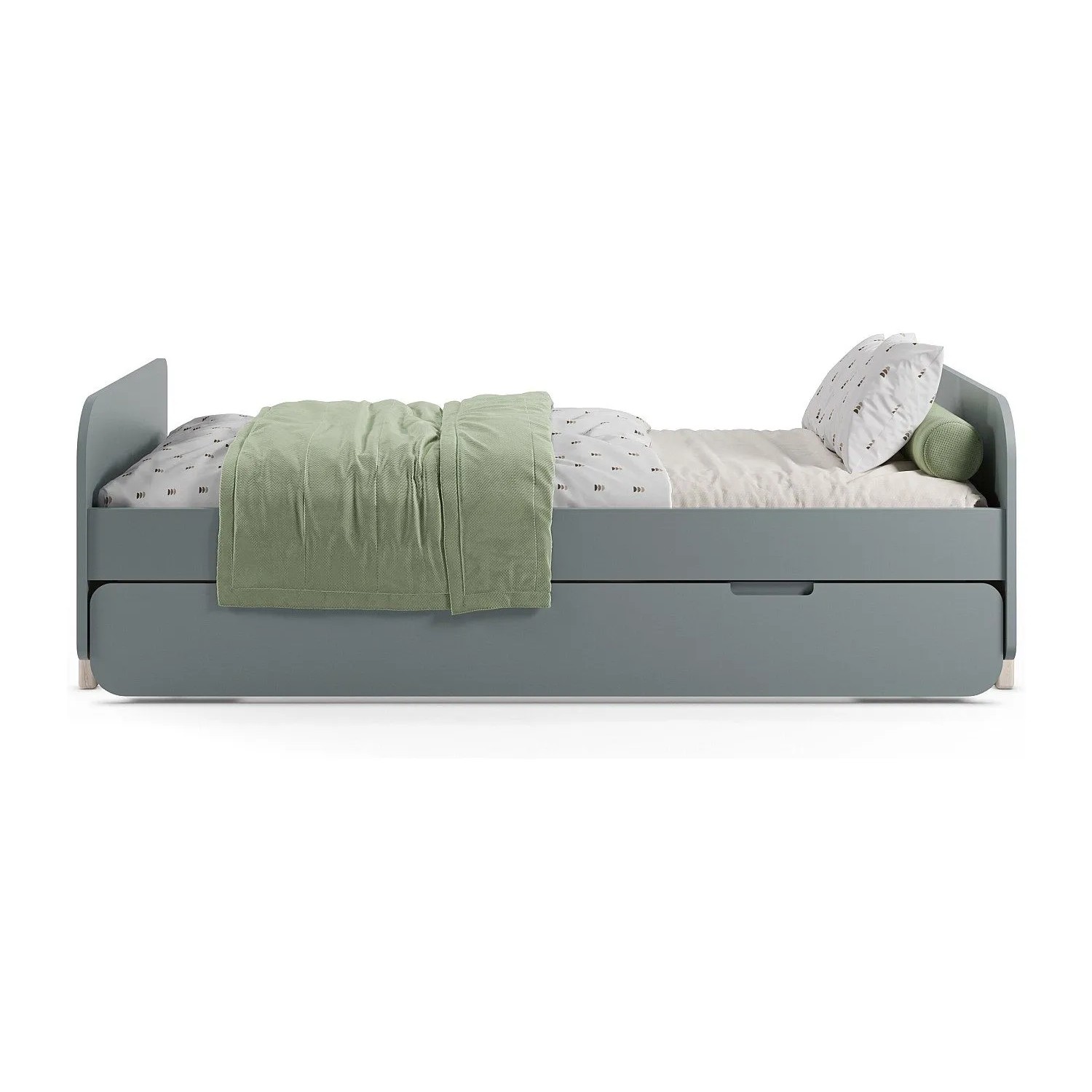 Vente-unique Bettrahmen Taludo Hellgrün  Naturfarben Hell 200.4 cm